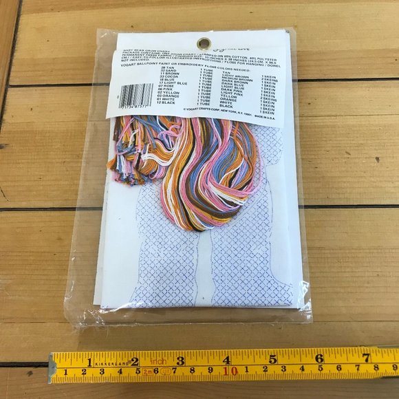 Vogart Crafts Teddy Bear Grow Chart Craft Kit Embroidery or Painting #8757G - Picture 2 of 4